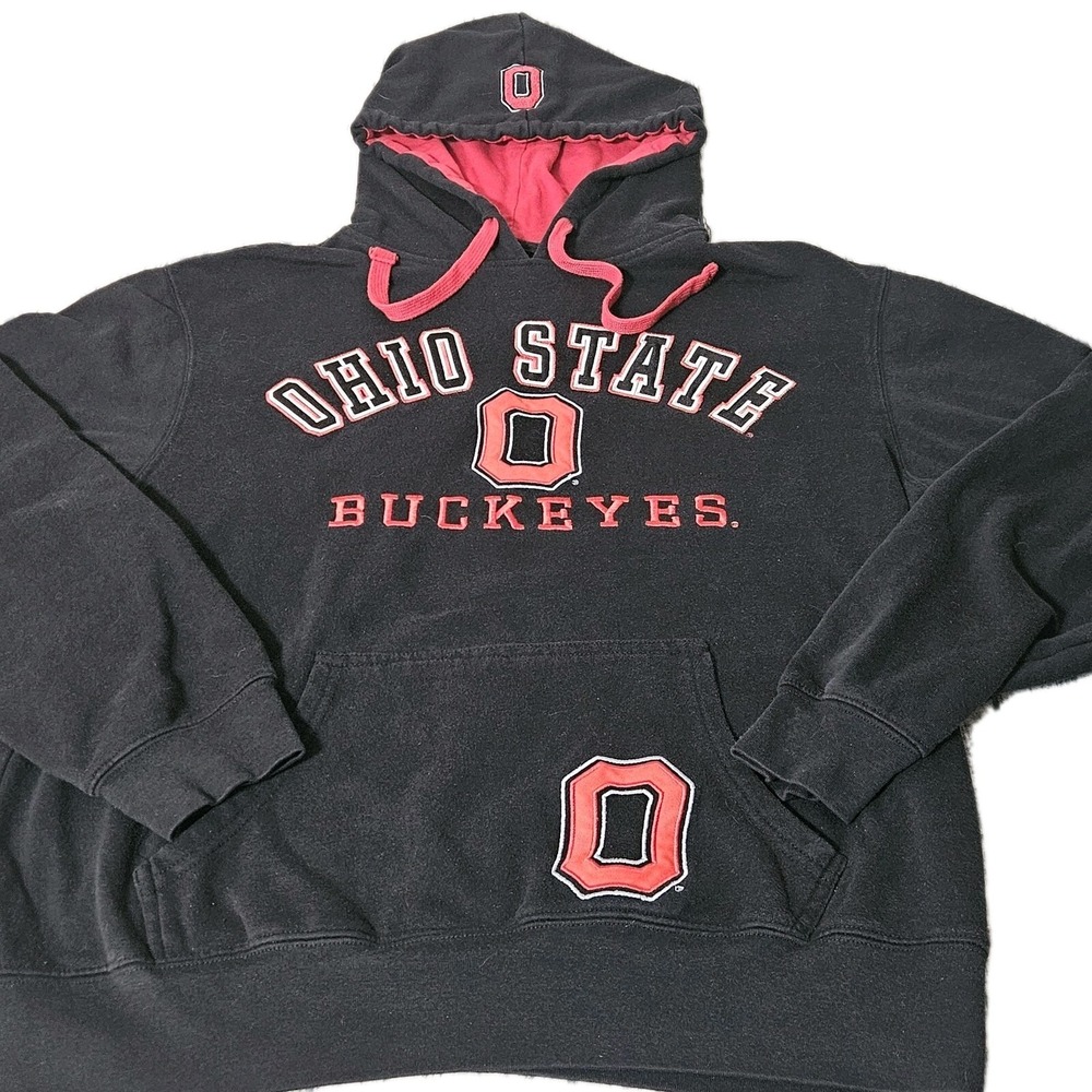 Ohio State Buckeyes L STITCHED Large Pullover Hoodie Scarlet  BRUTUS OSU